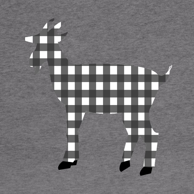 Lispe Goat with Black and White Gingham Check by Lispe